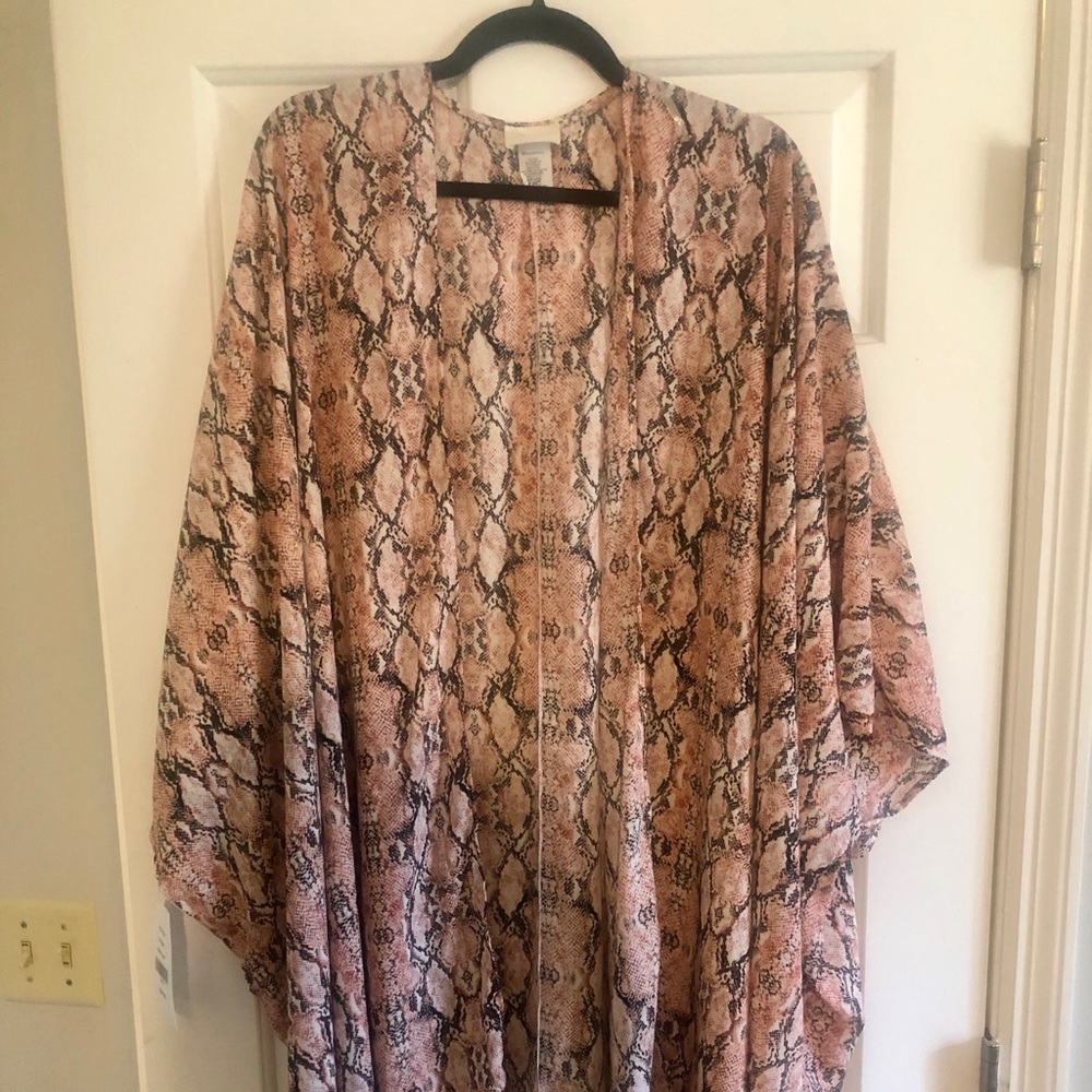 Pink snakeskin kimono